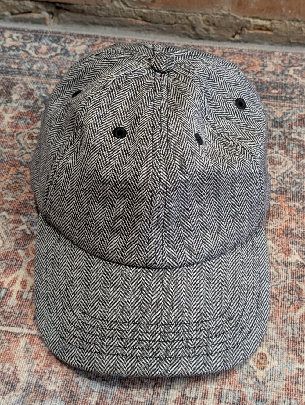 OVO 100% Wool Herringbone Tweed Baseball Cap Hat - Picture 4 of 12